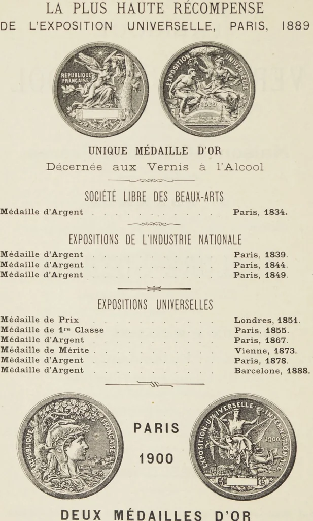 An illustration from Notice sur les vernis Soehnée Frères, 1901, leaf 6