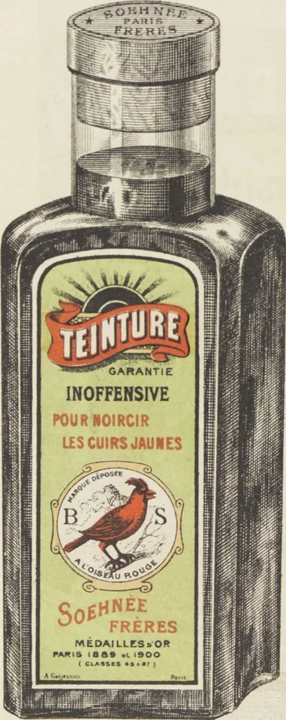 An illustration from Notice sur les vernis Soehnée Frères, 1901, leaf 78