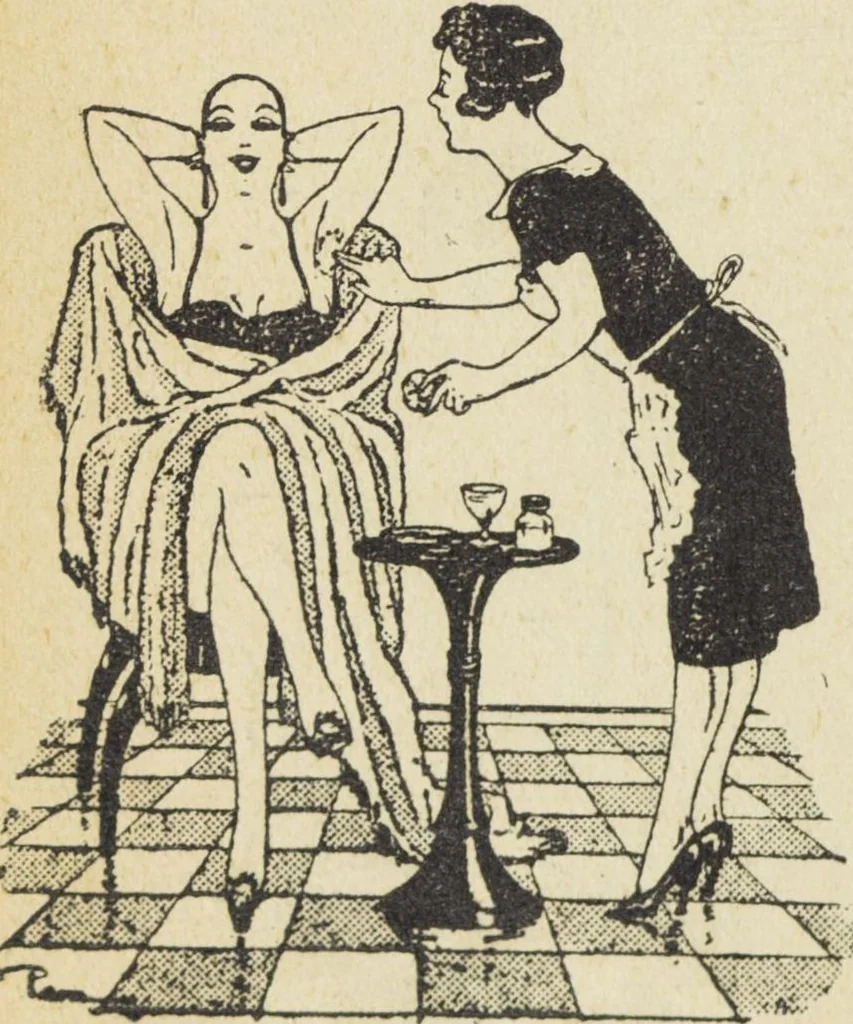 An illustration from Le nouveau bréviaire de la beauté / G. Clarks, 1920, leaf 58