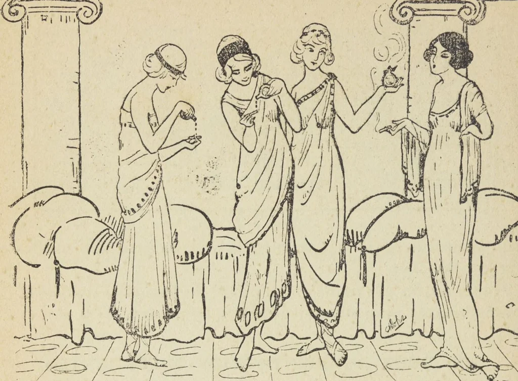 An illustration from Le nouveau bréviaire de la beauté / G. Clarks, 1920, leaf 90