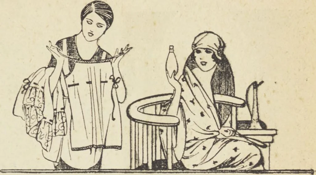 An illustration from Le nouveau bréviaire de la beauté / G. Clarks, 1920, leaf 95