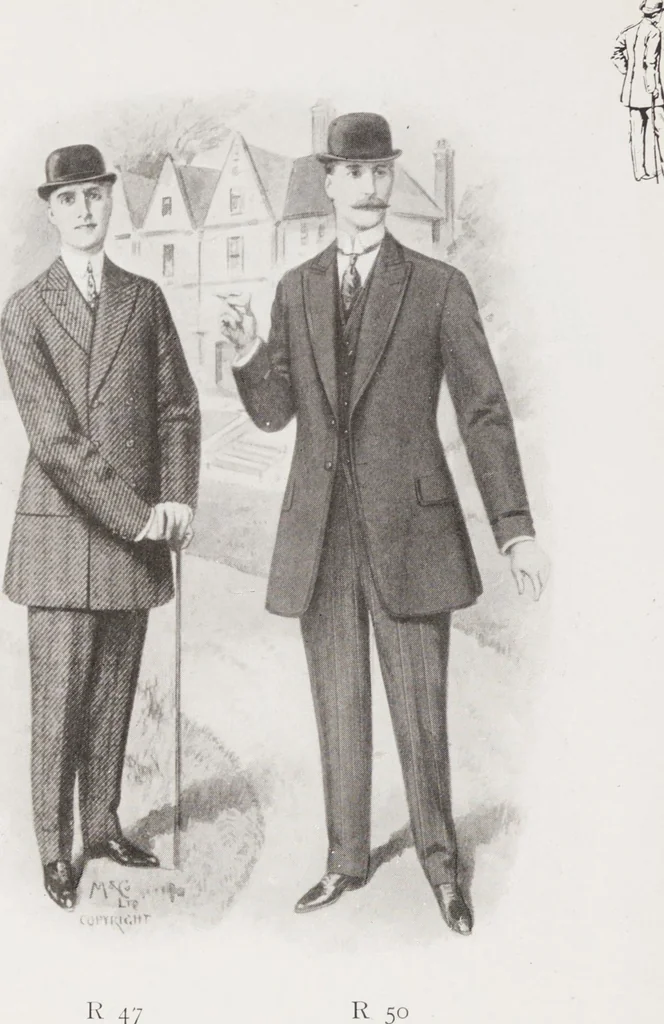 An illustration from Minister's report of fashion for gentlemen (Autumn & Winter, 1909-10), 1909, leaf 10