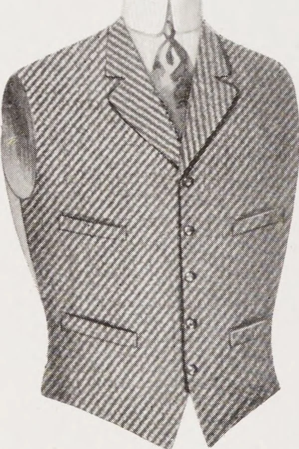 An illustration from Minister's report of fashion for gentlemen (Autumn & Winter, 1909-10), 1909, leaf 12