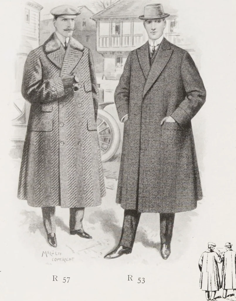 An illustration from Minister's report of fashion for gentlemen (Autumn & Winter, 1909-10), 1909, leaf 16