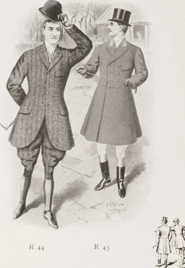 An illustration from Minister's report of fashion for gentlemen (Autumn & Winter, 1909-10), 1909, leaf 18