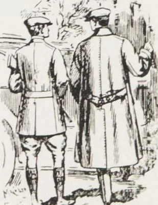 An illustration from Minister's report of fashion for gentlemen (Autumn & Winter, 1910-11), 1910, leaf 16
