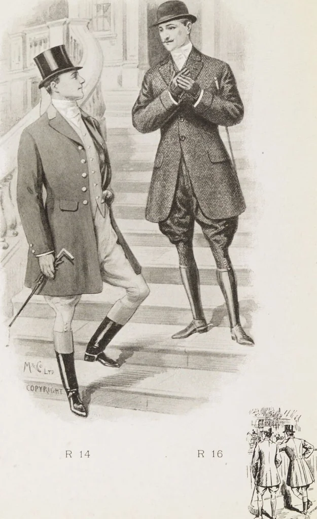 An illustration from Minister's report of fashion for gentlemen (Autumn & Winter, 1910-11), 1910, leaf 18