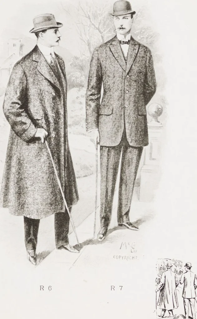 An illustration from Minister's report of fashion for gentlemen (Autumn & Winter, 1910-11), 1910, leaf 9