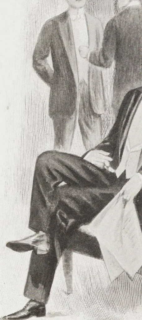 An illustration from Minister's report of fashion for gentlemen (Autumn & Winter, 1911-12), 1911, leaf 10