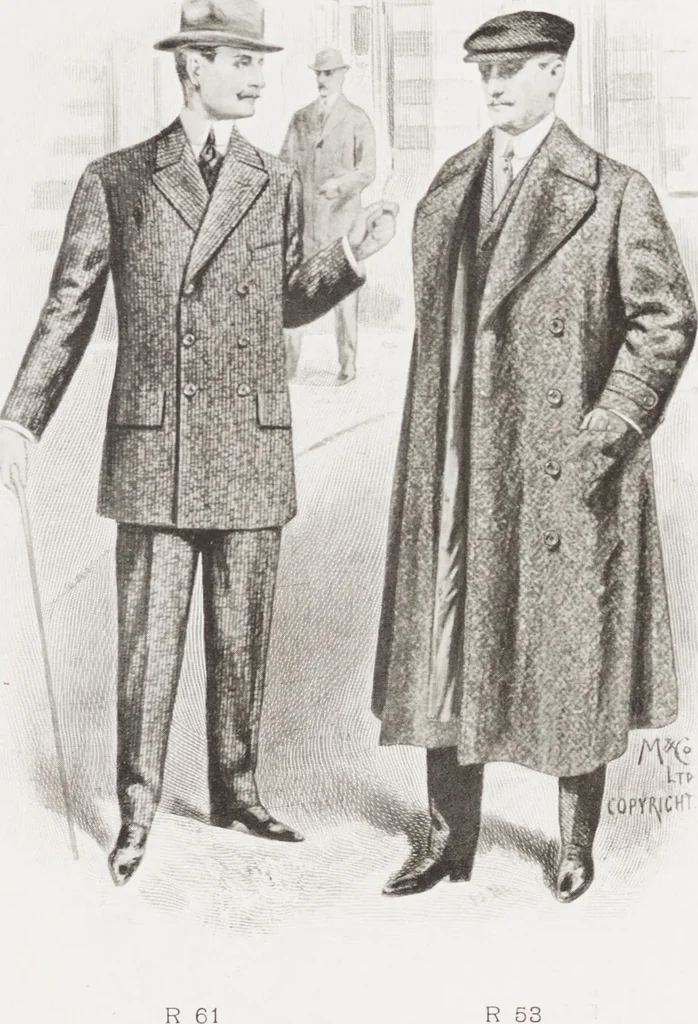 An illustration from Minister's report of fashion for gentlemen (Autumn & Winter, 1911-12), 1911, leaf 9