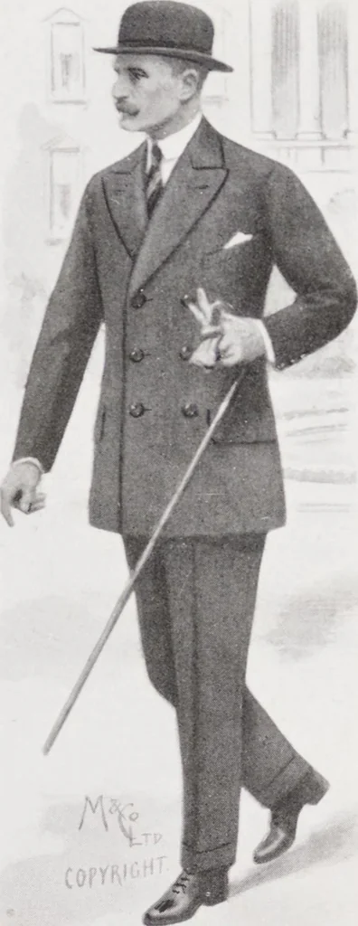 An illustration from Minister's report of fashion for gentlemen (Autumn & Winter, 1917-18), 1917, leaf 9