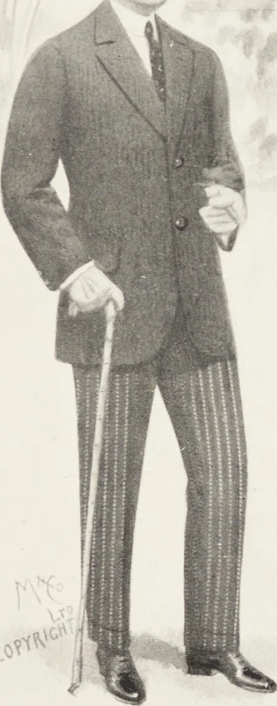 An illustration from Minister's report of fashion for gentlemen (Spring & Summer, 1918), 1918, leaf 9