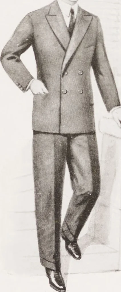 An illustration from Minister's report of fashion for gentlemen (Autumn & Winter, 1928-29), 1928, leaf 3