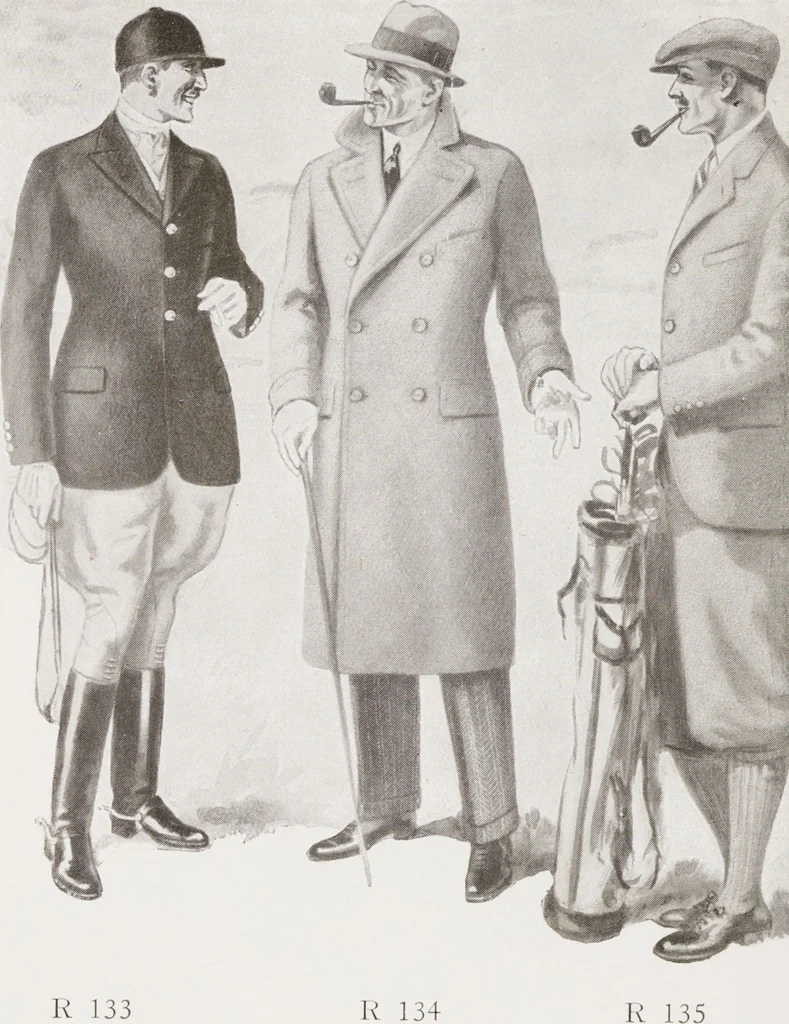 An illustration from Minister's report of fashion for gentlemen (Autumn & Winter, 1929-30), 1929, leaf 14