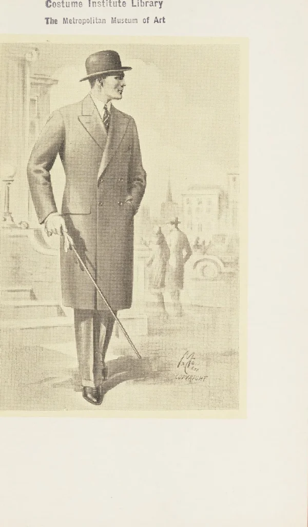 An illustration from Minister's report of fashion for gentlemen (Autumn & Winter, 1929-30), 1929, leaf 19