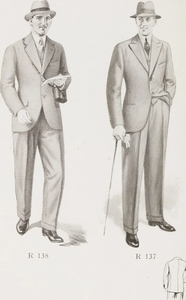 An illustration from Minister's report of fashion for gentlemen (Autumn & Winter, 1929-30), 1929, leaf 4