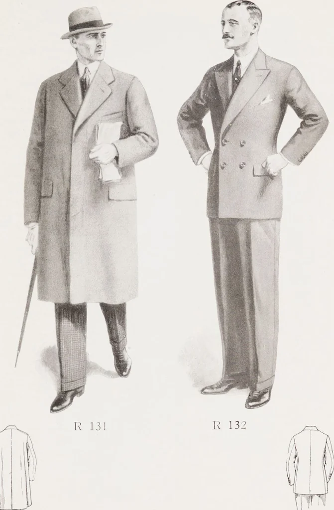 An illustration from Minister's report of fashion for gentlemen (Autumn & Winter, 1929-30), 1929, leaf 7