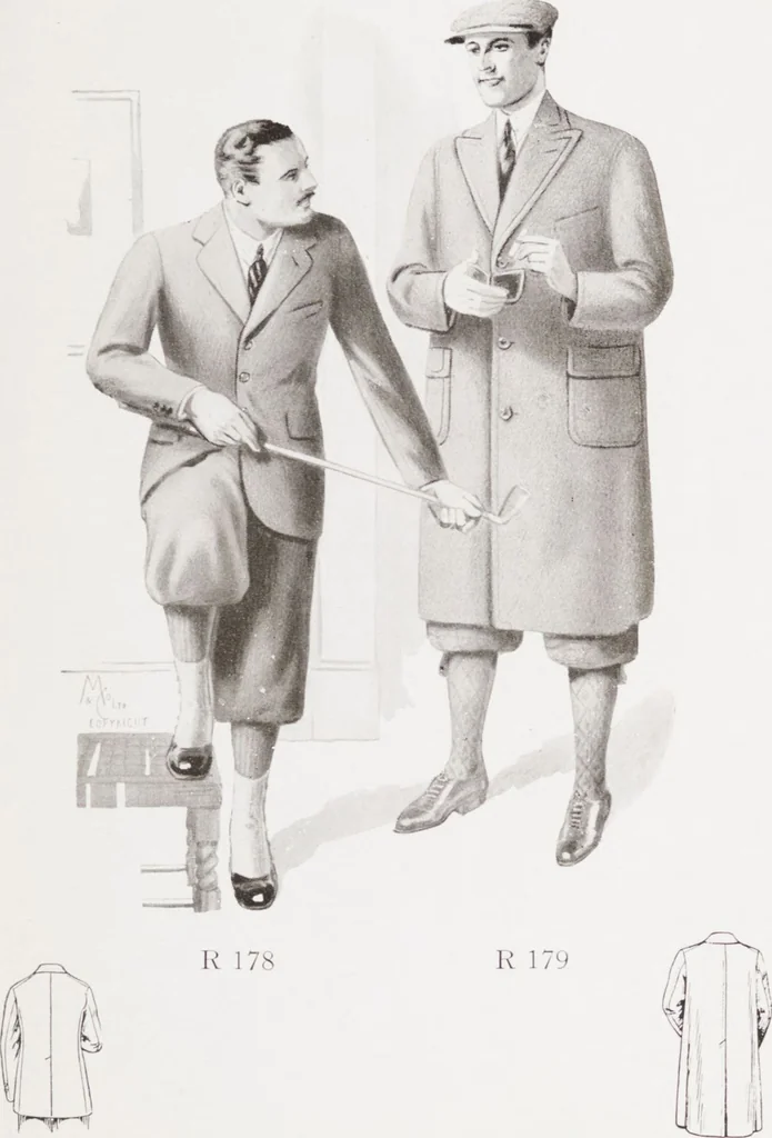 An illustration from Minister's report of fashion for gentlemen (Autumn & Winter, 1930-31), 1930, leaf 13