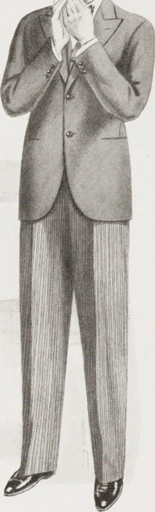 An illustration from Minister's report of fashion for gentlemen (Autumn & Winter, 1930-31), 1930, leaf 6