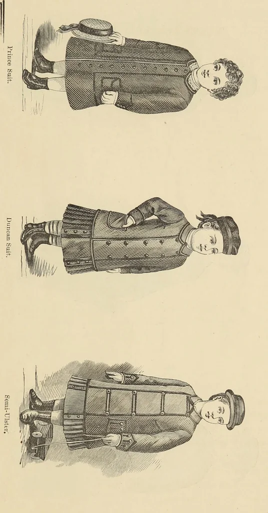 An illustration from Catalogue and price list of ladies', misses & boys' suits, cloaks, shawls, underwear, corsets, mourning goods, shoes, silks, laces ..., 1877, leaf 19