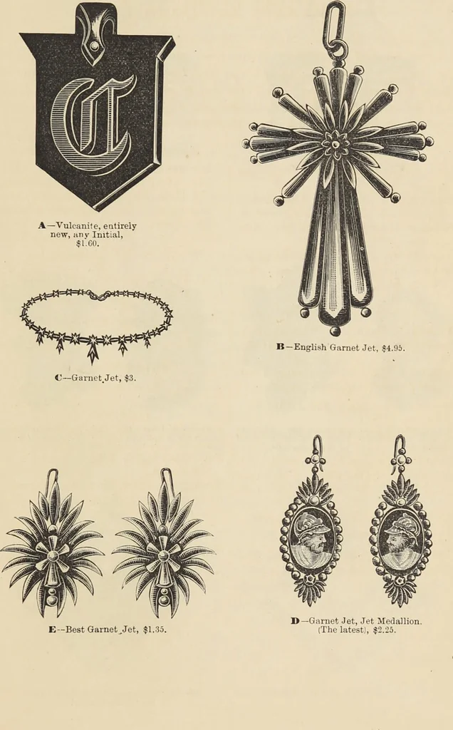 An illustration from Catalogue and price list of ladies', misses & boys' suits, cloaks, shawls, underwear, corsets, mourning goods, shoes, silks, laces ..., 1877, leaf 27