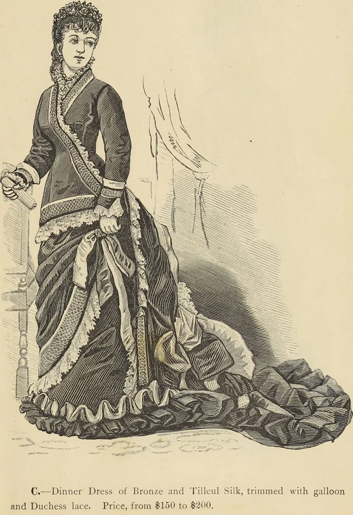 An illustration from Catalogue and price list of ladies', misses & boys' suits, cloaks, shawls, underwear, corsets, mourning goods, shoes, silks, laces ..., 1877, leaf 3