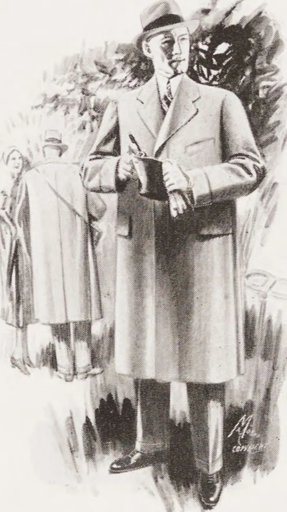 An illustration from Minister's report of fashion for gentlemen (Autumn & Winter, 1931-32), 1931, leaf 3