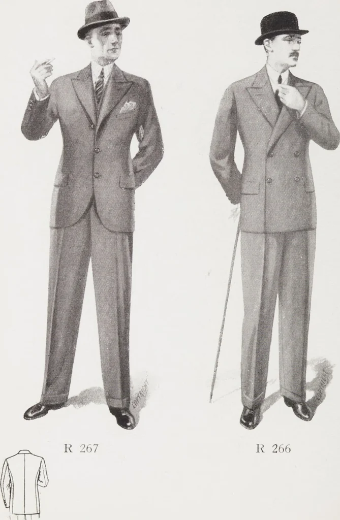 An illustration from Minister's report of fashion for gentlemen (Autumn & Winter, 1932-33), 1932, leaf 6