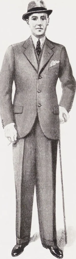An illustration from Minister's report of fashion for gentlemen (Autumn & Winter, 1932-33), 1932, leaf 7