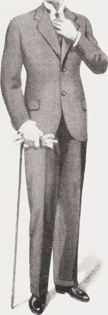 An illustration from Minister's report of fashion for gentlemen (Autumn & Winter, 1932-33), 1932, leaf 7