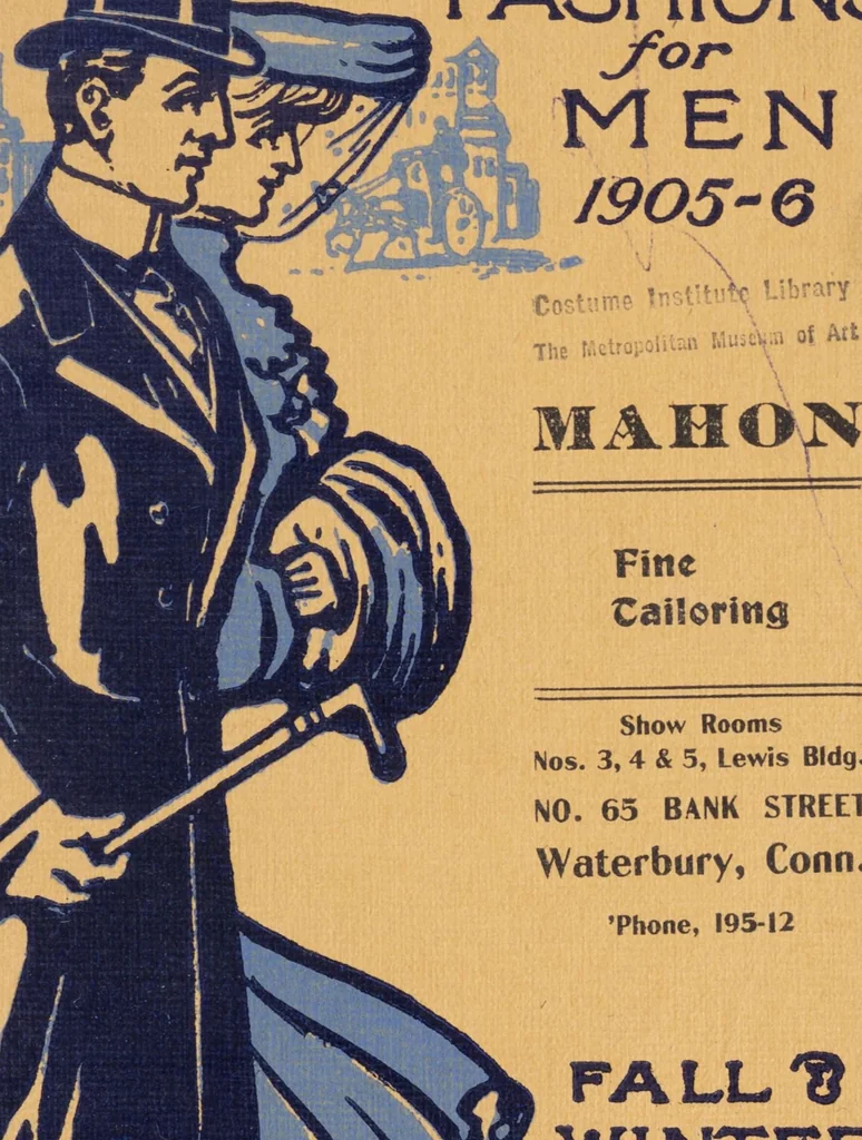 An illustration from W. J. Mahon's catalogs for men's fashions (Fall & Winter, 1905-06), 1905, leaf 1