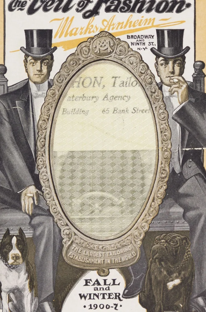 An illustration from W. J. Mahon's catalogs for men's fashions (Fall & Winter, 1906-07), 1906, leaf 1