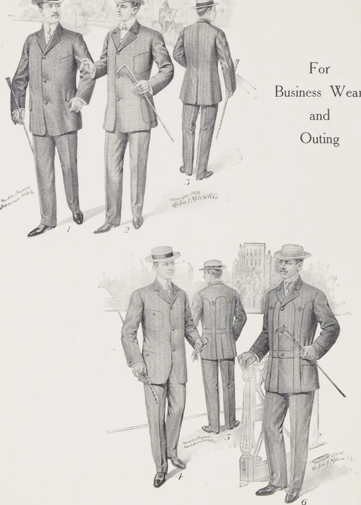 An illustration from W. J. Mahon's catalogs for men's fashions (Spring & Summer, 1906), 1906, leaf 4