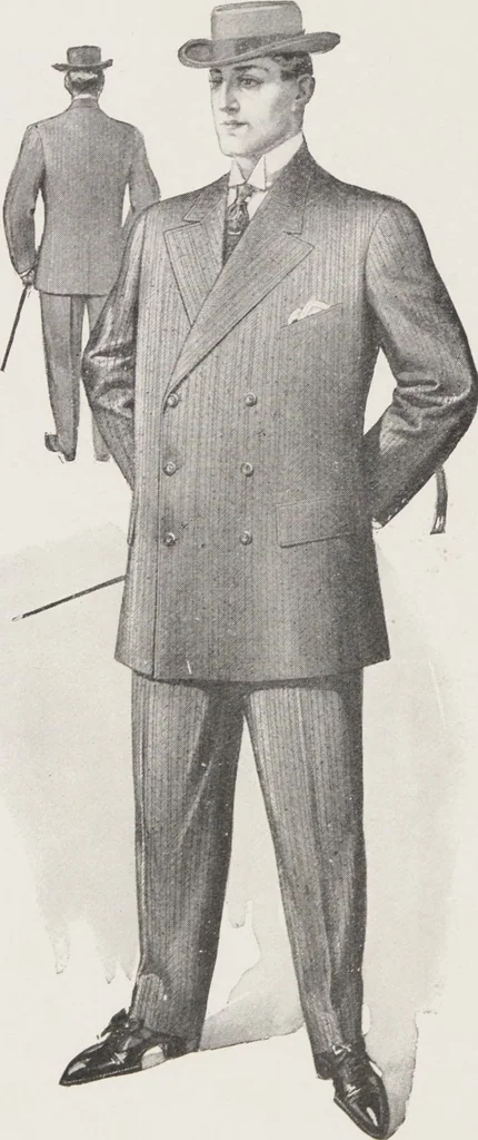 An illustration from W. J. Mahon's catalogs for men's fashions (Spring & Summer, 1907), 1907, leaf 8