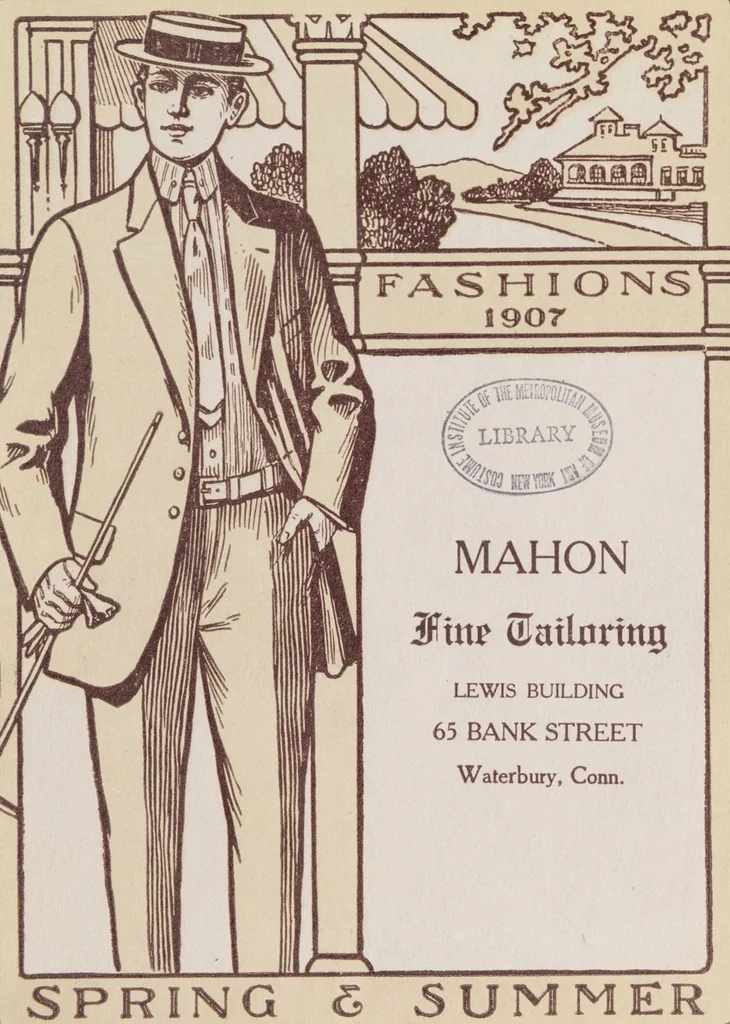 An illustration from W. J. Mahon's catalogs for men's fashions (Spring & Summer, 1907 v.2), 1907, leaf 1