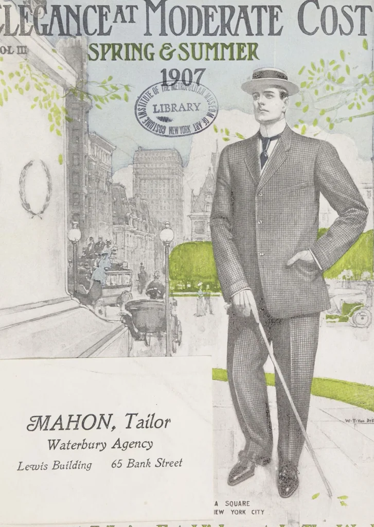 An illustration from W. J. Mahon's catalogs for men's fashions (Spring & Summer, 1907 v.3), 1907, leaf 1