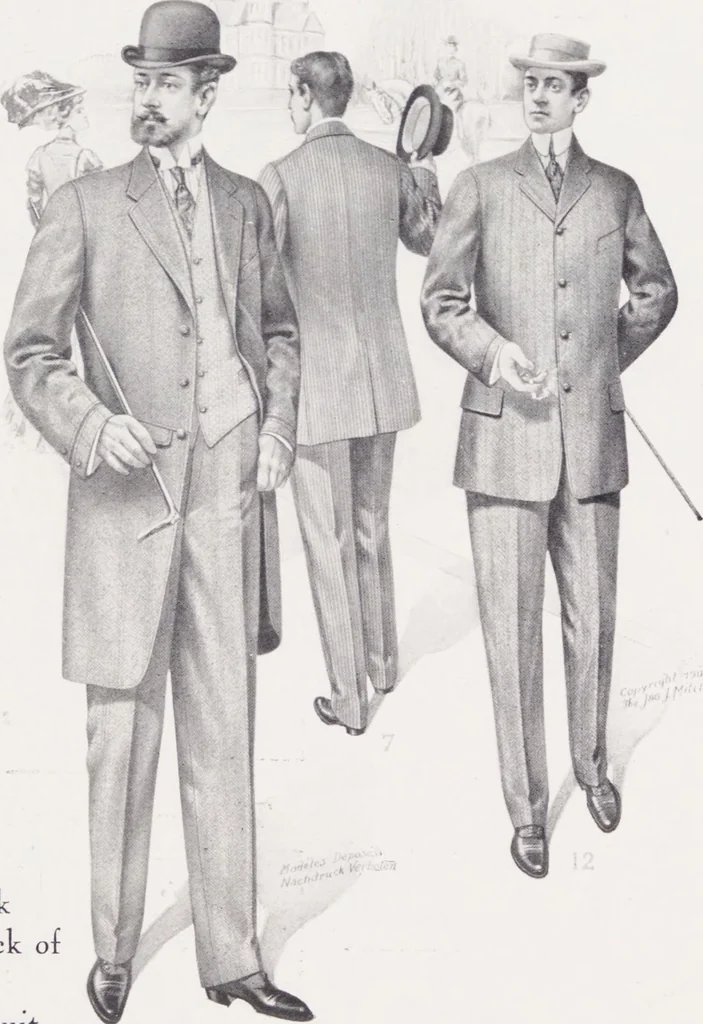 An illustration from W. J. Mahon's catalogs for men's fashions (Fall & Winter, 1908-09), 1908, leaf 7