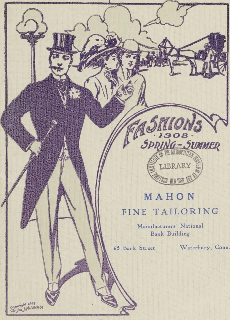 An illustration from W. J. Mahon's catalogs for men's fashions (Spring & Summer, 1908), 1908, leaf 1
