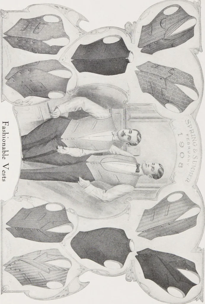 An illustration from W. J. Mahon's catalogs for men's fashions (Spring & Summer, 1908), 1908, leaf 18