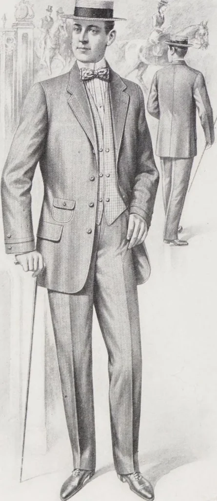 An illustration from W. J. Mahon's catalogs for men's fashions (Spring & Summer, 1908), 1908, leaf 6