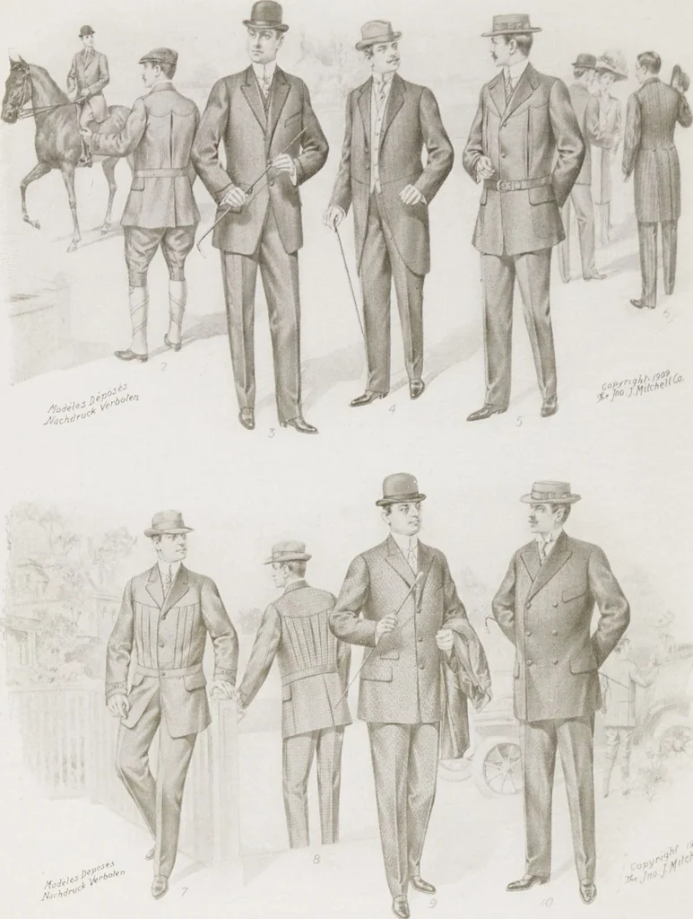 An illustration from W. J. Mahon's catalogs for men's fashions (Fall & Winter, 1909-10 v.2), 1909, leaf 4