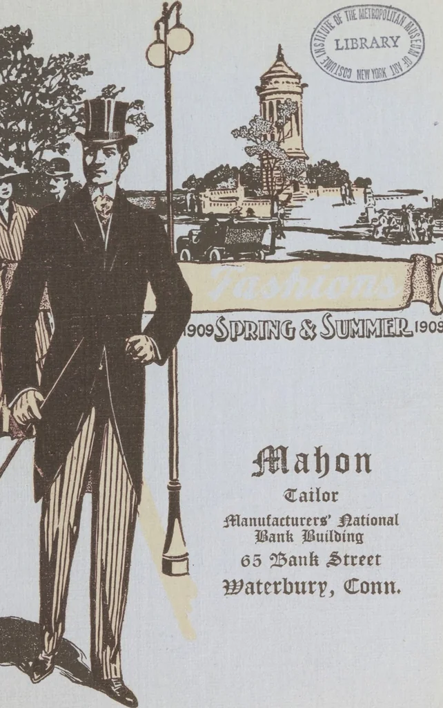 An illustration from W. J. Mahon's catalogs for men's fashions (Spring & Summer, 1909), 1909, leaf 1