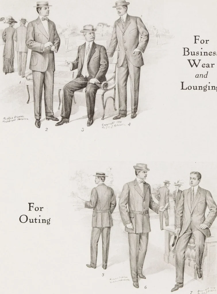An illustration from W. J. Mahon's catalogs for men's fashions (Spring & Summer, 1909), 1909, leaf 6