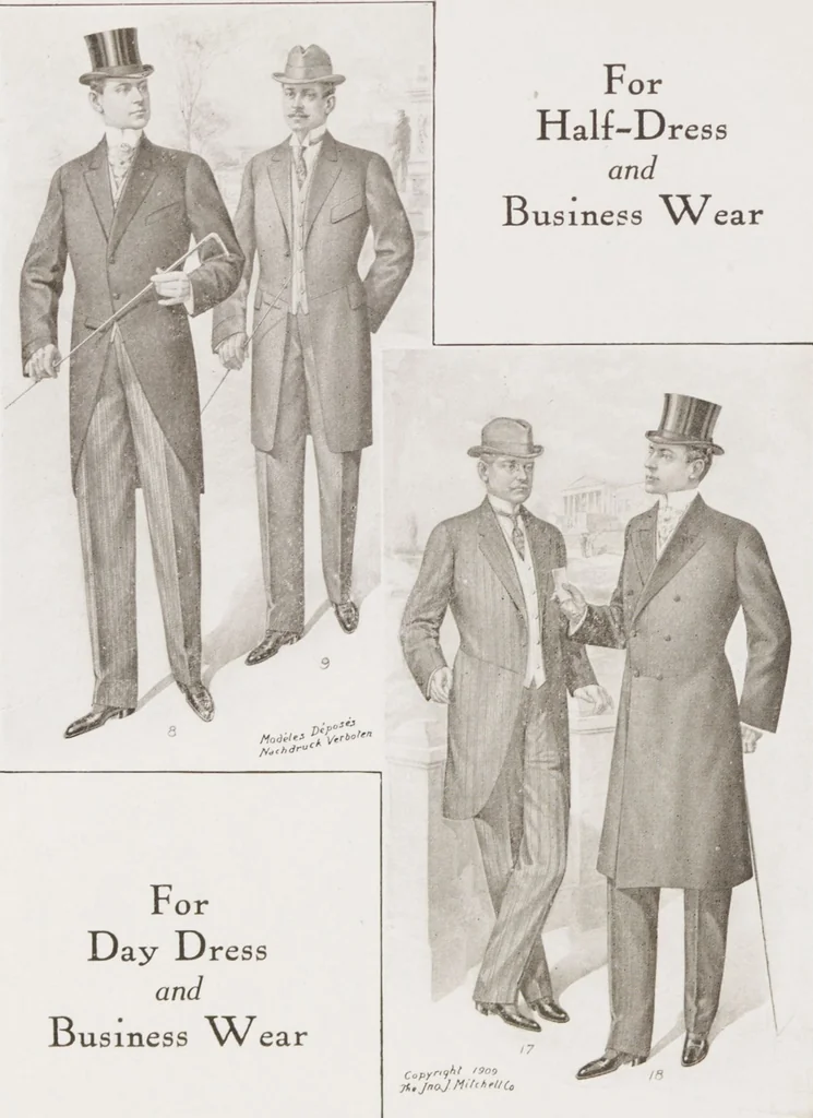 An illustration from W. J. Mahon's catalogs for men's fashions (Spring & Summer, 1909), 1909, leaf 8