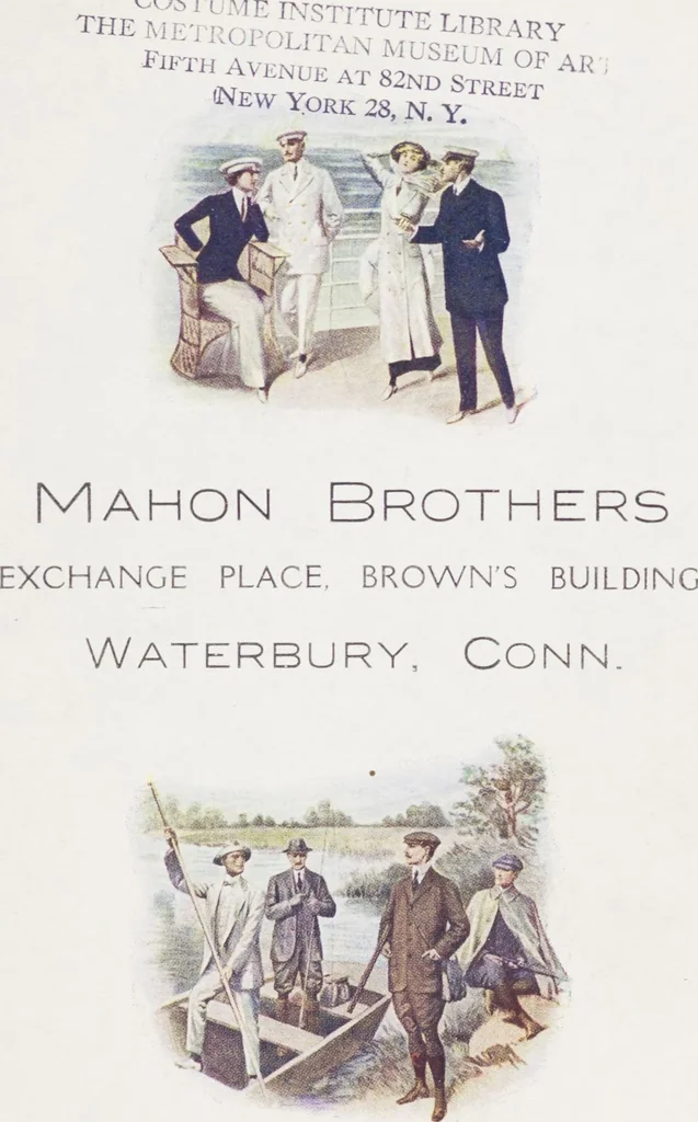 An illustration from W. J. Mahon's catalogs for men's fashions (Spring & Summer, 1911), 1911, leaf 1