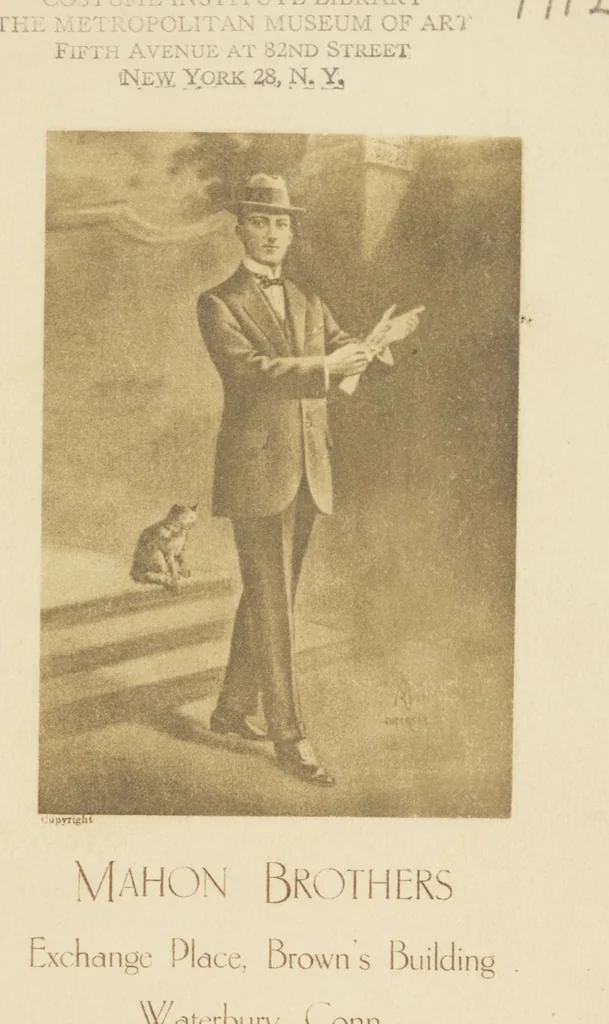 An illustration from W. J. Mahon's catalogs for men's fashions (Spring & Summer, 1912), 1912, leaf 1