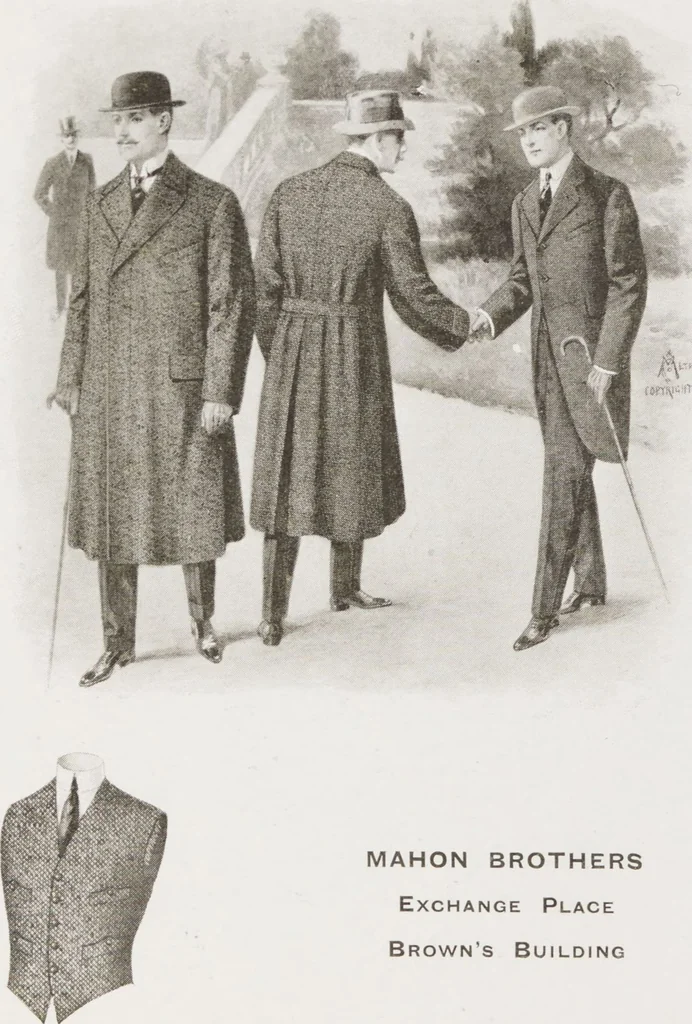 An illustration from W. J. Mahon's catalogs for men's fashions (Spring & Summer, 1912), 1912, leaf 8