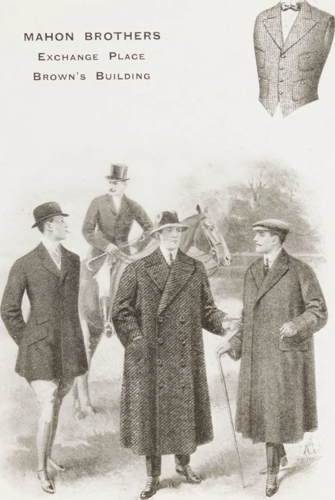 An illustration from W. J. Mahon's catalogs for men's fashions (Spring & Summer, 1912), 1912, leaf 9