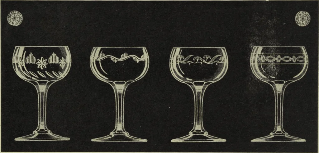 An illustration from Album : verres a vin du Rhin (Roemers), verres monstres (dits pokale) : 1905 / Cristalleries du Val St. Lambert, Belgique, 1905, leaf 16