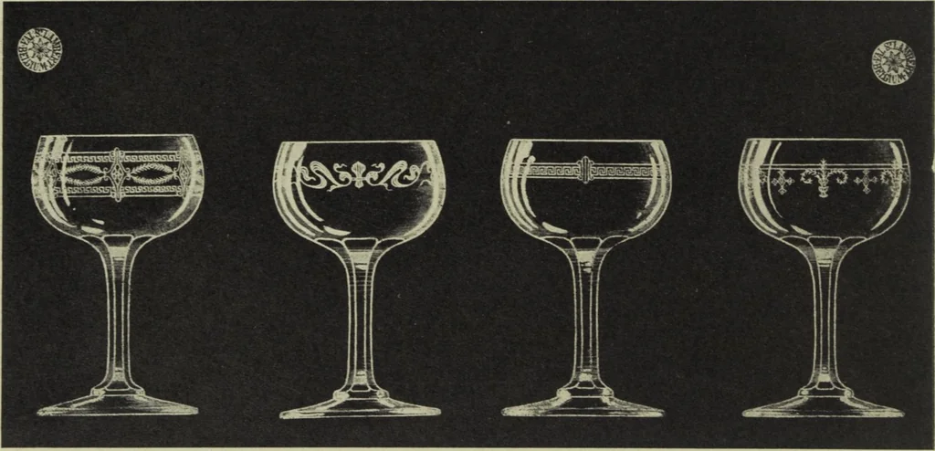 An illustration from Album : verres a vin du Rhin (Roemers), verres monstres (dits pokale) : 1905 / Cristalleries du Val St. Lambert, Belgique, 1905, leaf 16